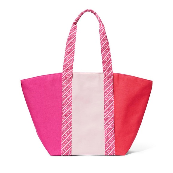 NWT Victoria’s Secret Pink Colorblock Zipper Beach Tote. - Picture 1 of 2